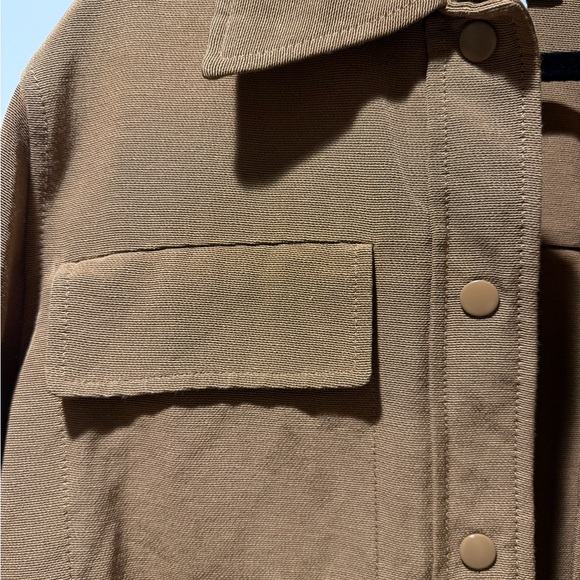 Vince Ribbed Button-Front Jacket in Warm Caramel - Picture 8 of 8